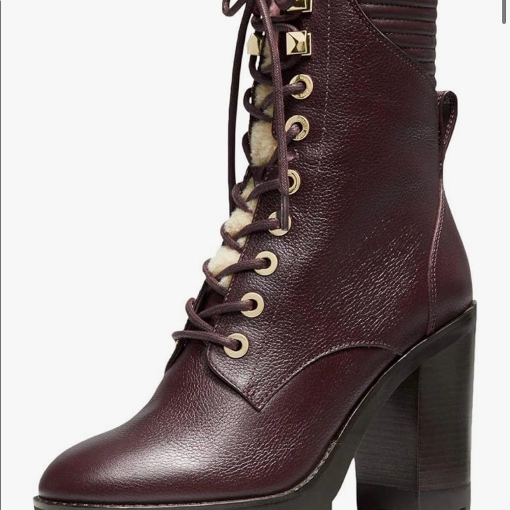 Michael Michael Kors Womens Bastian Lace Up Leather Closed Toe Ankle Fashion